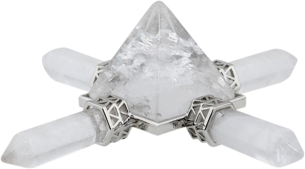 Rockcloud Pyramid Energy Generator, Reiki Chakra Healing Crystal Stone,Rock Quartz