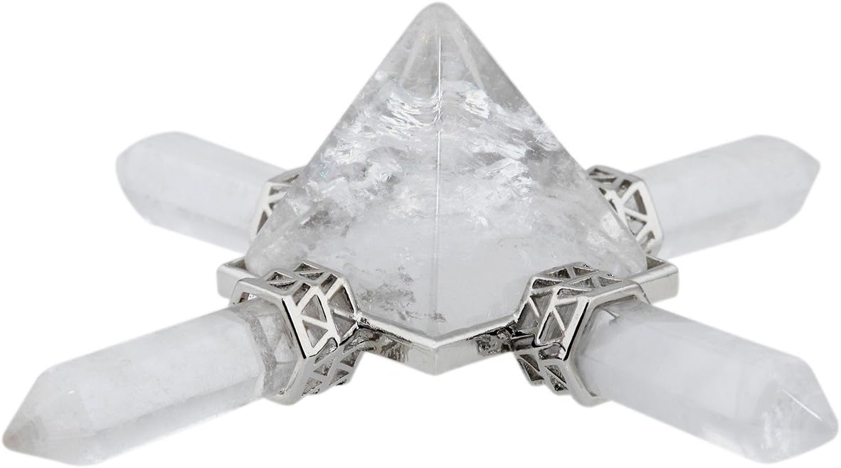 Rockcloud Pyramid Energy Generator, Reiki Chakra Healing Crystal Stone,Rock Quartz
