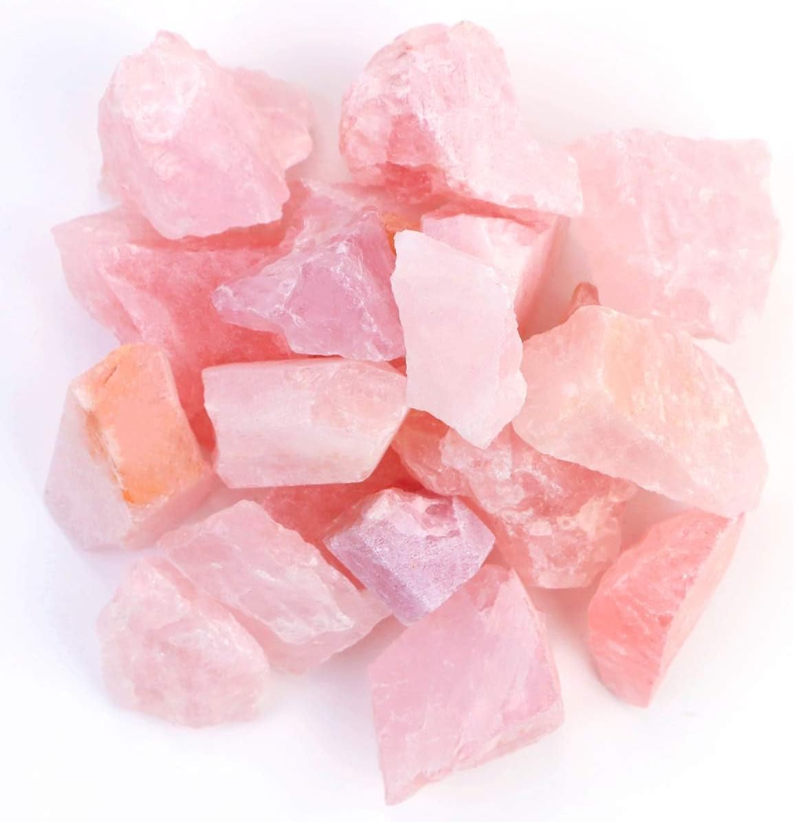 FIREBOOMOON 2lb/950g Rough Natural Rose Quartz Crystal Raw Stone Gemstone Crystal Rock for Cabbing,Tumbling,Cutting,Polishing,Lapidary,Wire Wrapping,Healing Reiki,Jewelry Making,Home Decoration(Pink)