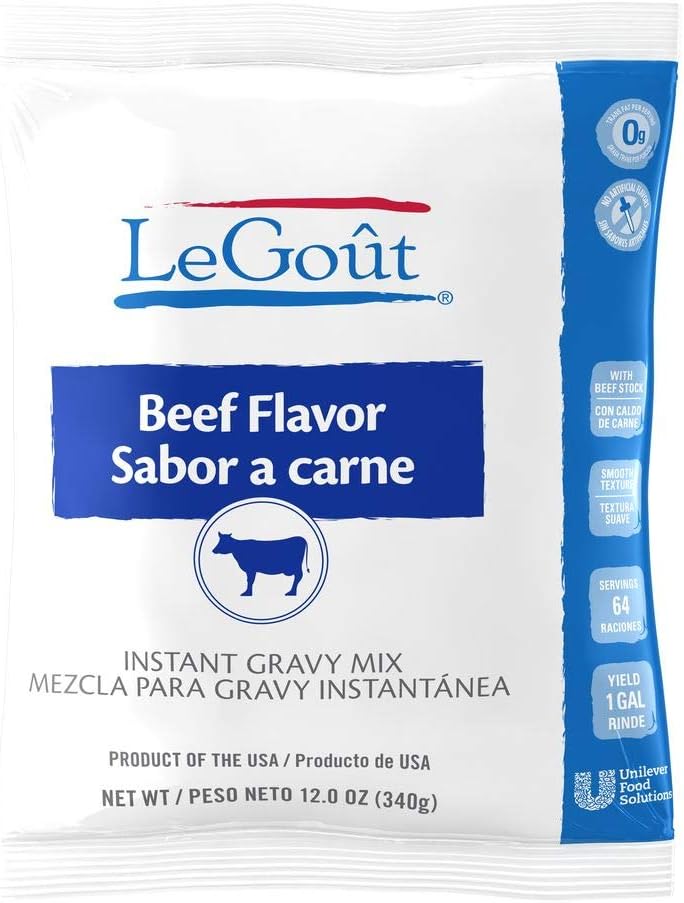 LeGout Beef Instant Gravy Mix No Artificial Flavors, 0g Trans Fat, 12 Ounce (Pack of 8)