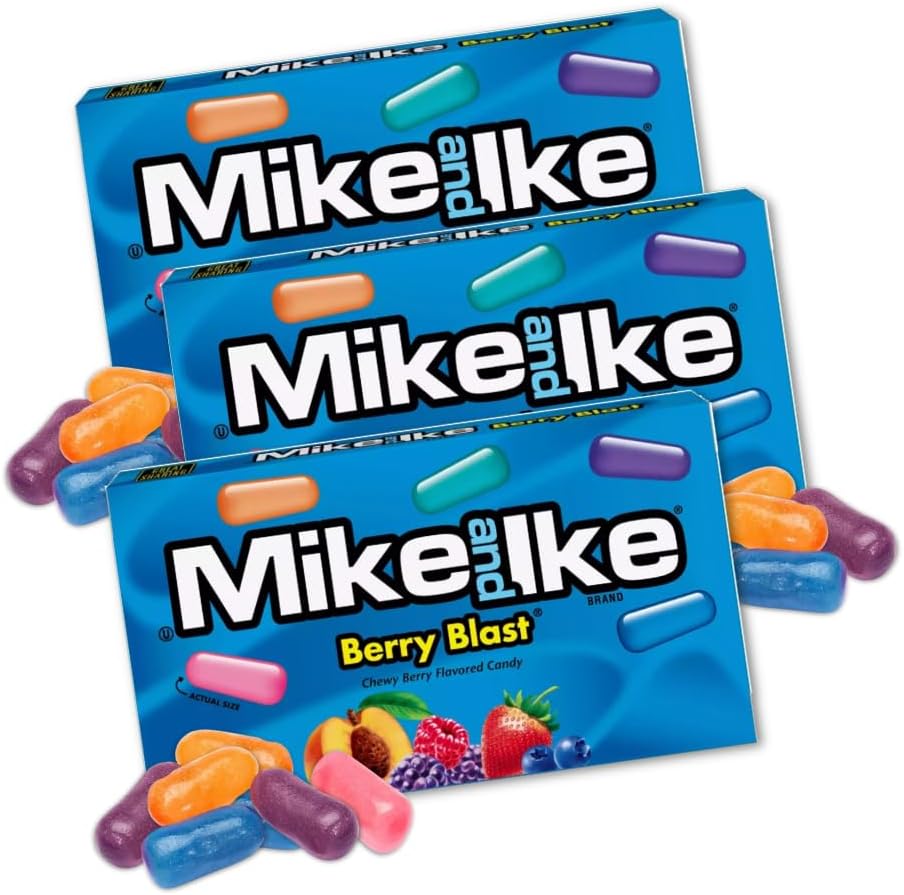Mike & Ike - Pack of 3 - Berry Blast - 4.25 oz. Movie Theater Boxes