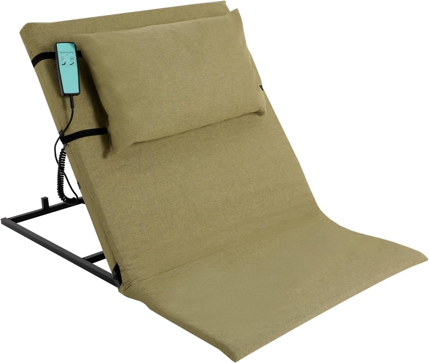 Adjustable Electric Lifting Backrest, Corded Electric Assisted Wake-Up Device, 661.39lbs Capacity Bed Recliner, 2-80° Adjustable Lifting Mattress for Elderly, Pregnant Women, Green