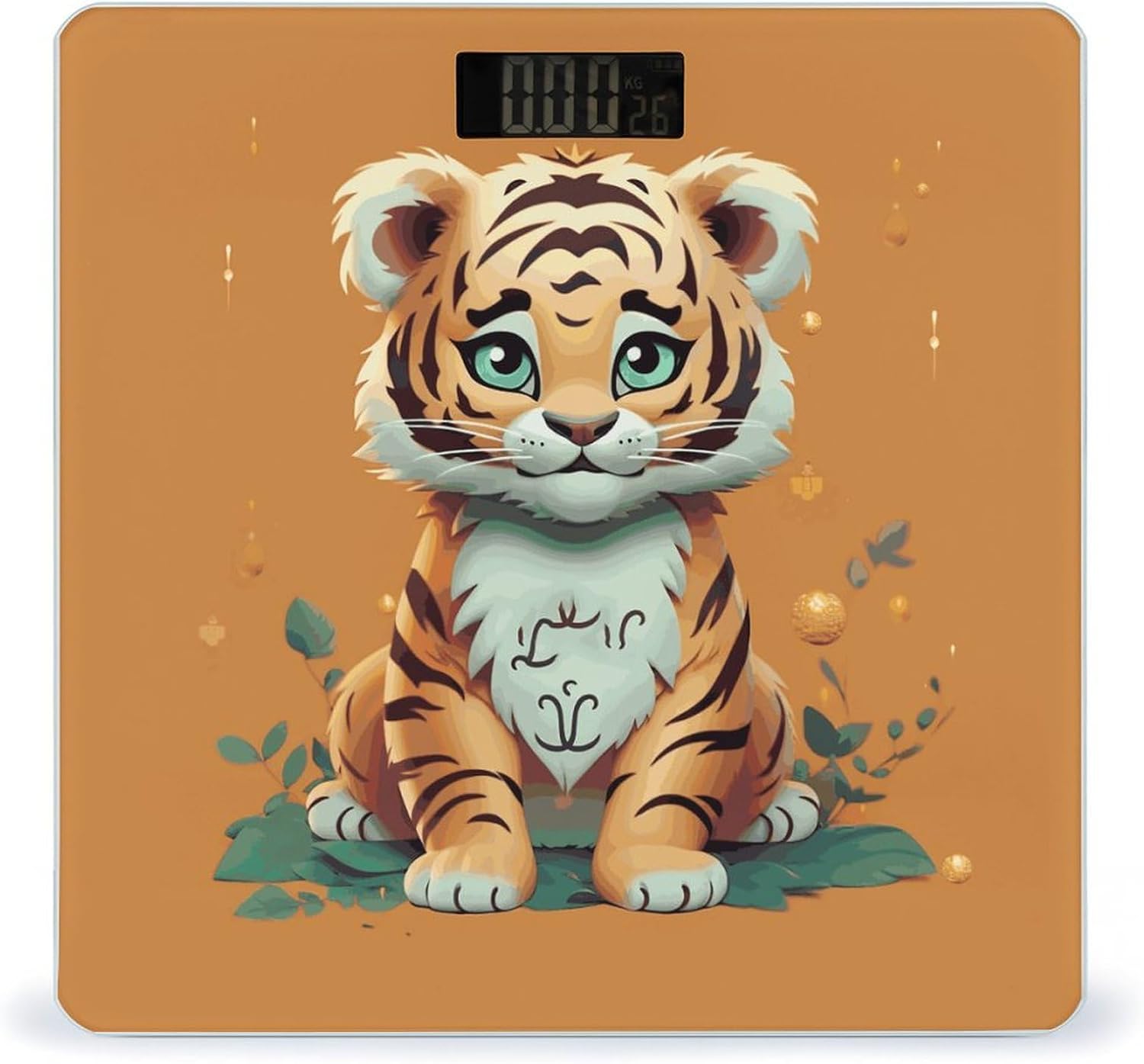 Year of The Tiger Funny Tiger Bathroom Scale for Body Weight with High Precision Large LCD Backlight Display Digital Weighing Scale with BMI Capacity Up to 180kg