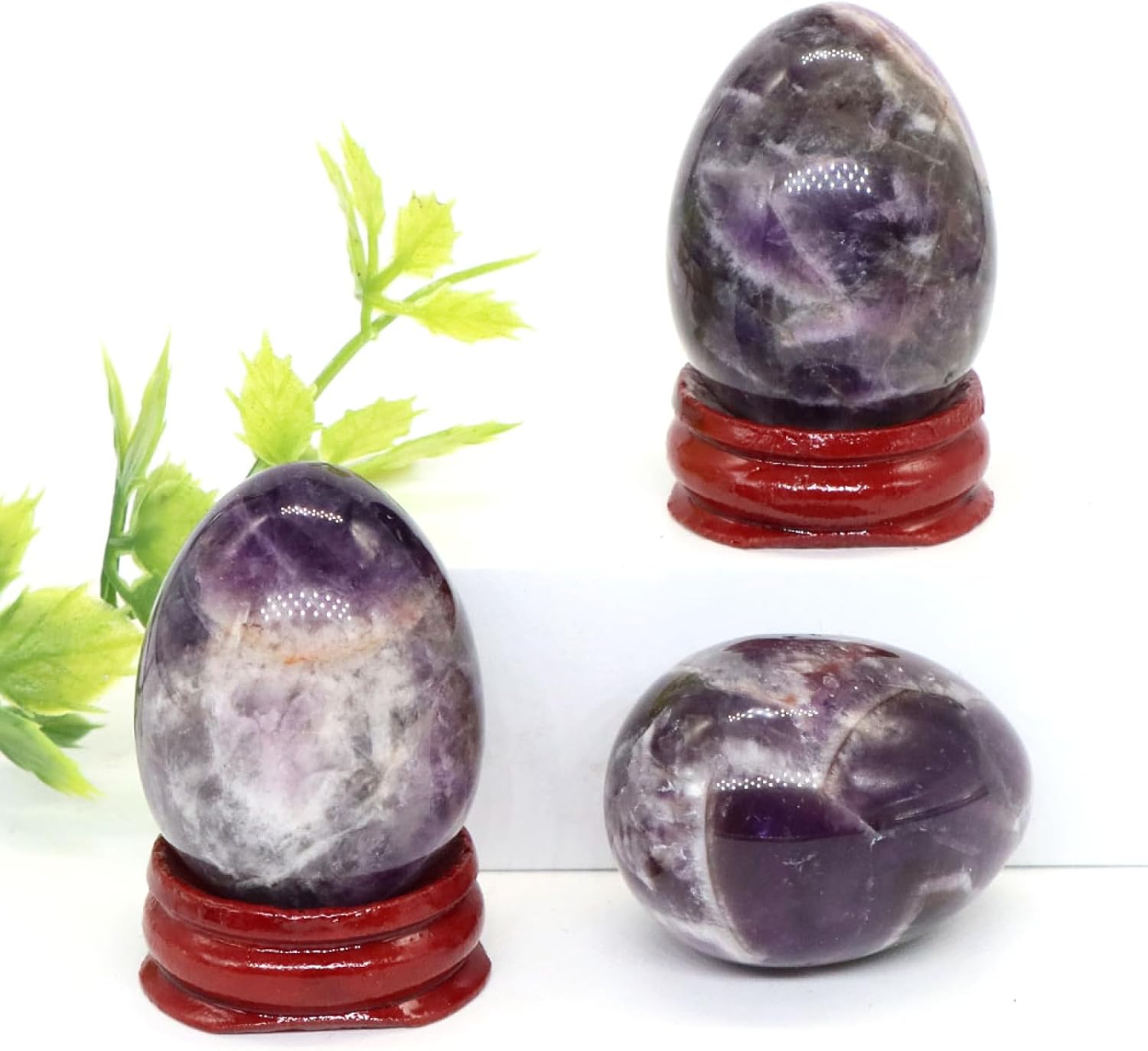30x40mmNatural Crystal Stone Yoni Egg Polished Amethyst Quartz Mineral Ball Kegel Exercise Craft Home Decor Gift,Amethyst,5 Pcs