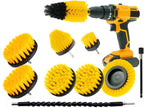 HUAWELL Drill Brush Power Scrubber Cleaning Brush with 2 Extended Attachment Set Kit for Grout, Floor, Tub, Shower, Tile, Bathroom and Kitchen Surface (Yellow)