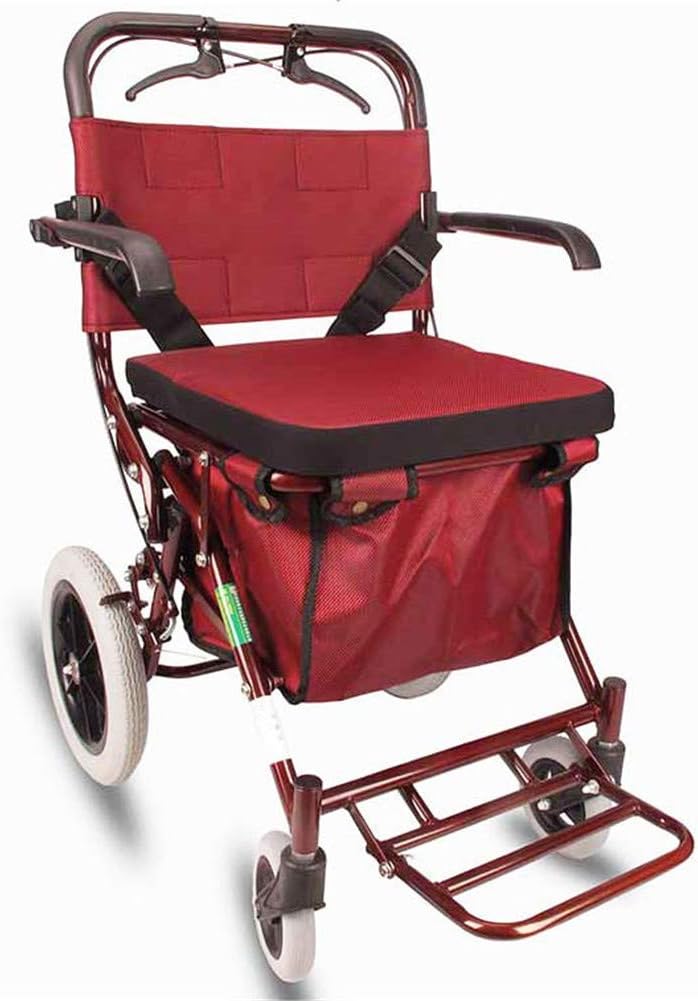 Walker,4 Wheel Walker with Seat for Seniors, Medline Heavy Duty Bariatric Mobility Rollator, Folding Design Lightweight Good Times