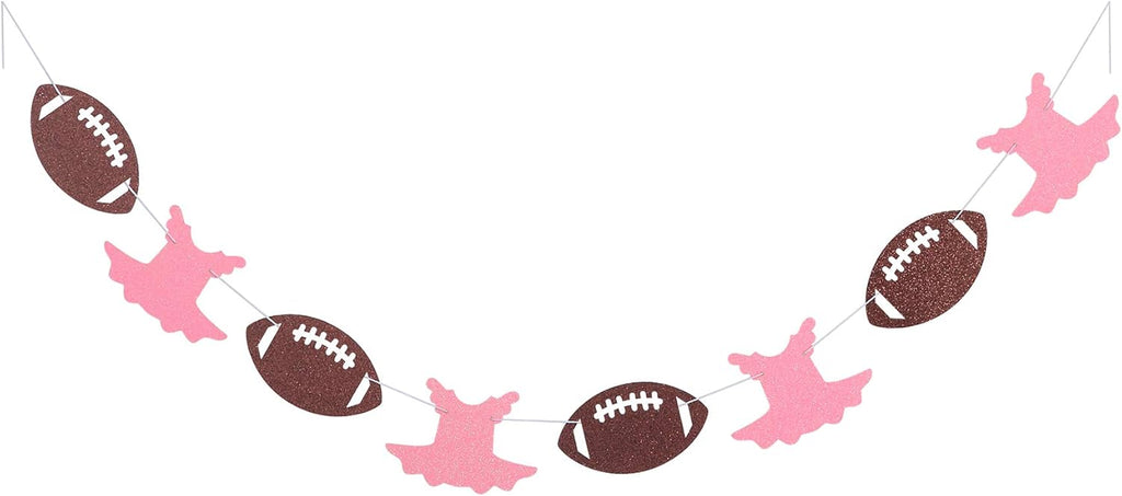 Touchdowns or Tutus Gender Reveal Banner Paper Garland Dessert Bar Bunting