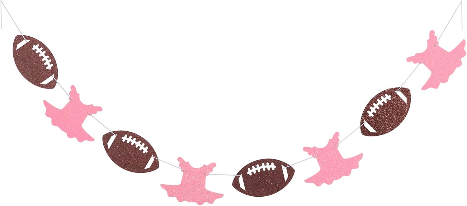 Touchdowns or Tutus Gender Reveal Banner Paper Garland Dessert Bar Bunting