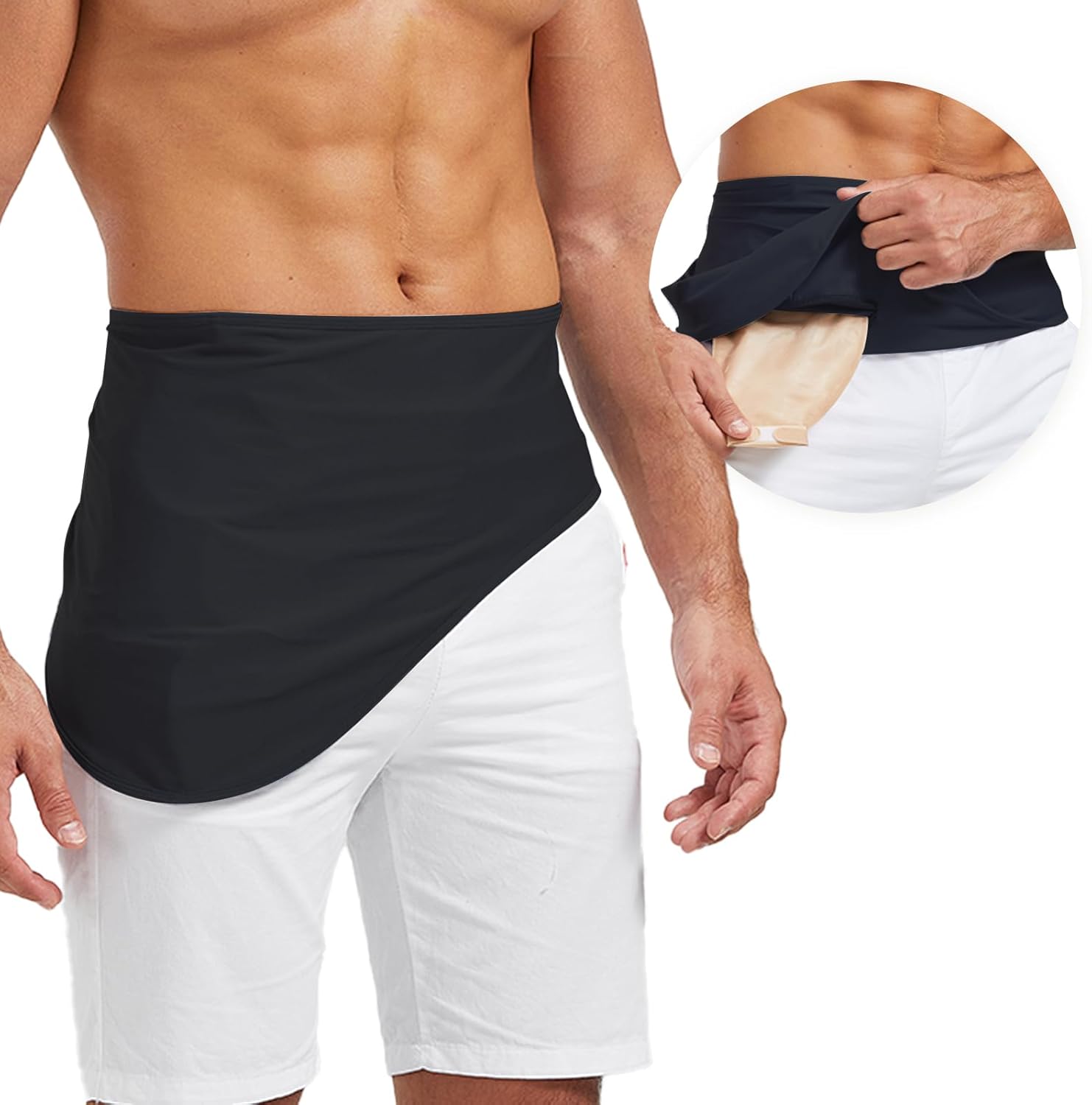 Ostomy Belt, Adjustable Ostomy Support Belt for Men & Woman, Inner Pocket to Hold Ostomy Pouch for Sport & Swimming, Size L (35"-39")
