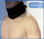 Adjustable Soft Cervical Collar (Neck Brace), Foam, BLACK NEW MODEL - Size L