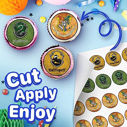 30 x Cupcake Toppers - Wizarding World Inspired Collection of Edible Cake Decorations | Uncut on Wafer Sheet