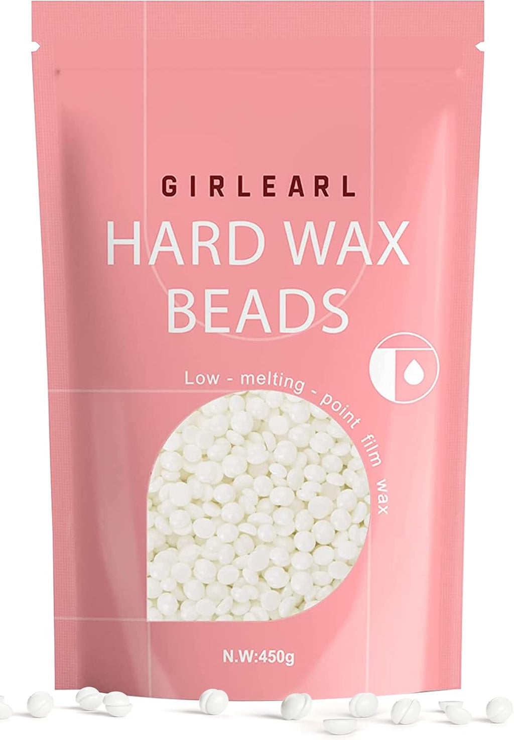 1lb Wax Beads for Hair Removal - Unscented Hard Wax Beads Refill for Professional Full Body Waxing - Ideal for Facial, Brazilian Bikini, Legs, and Underarms at Home for Women and Men (White)