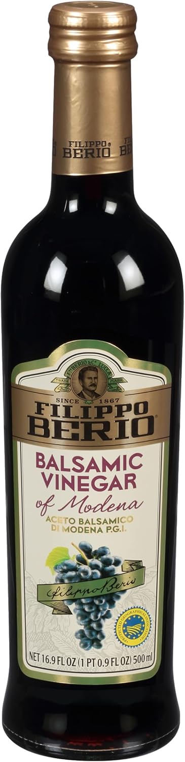Filippo Berio Balsamic Vinegar of Modena 16.9 fl oz Glass Bottle, Gluten Free, Lactose Free, Non-GMO
