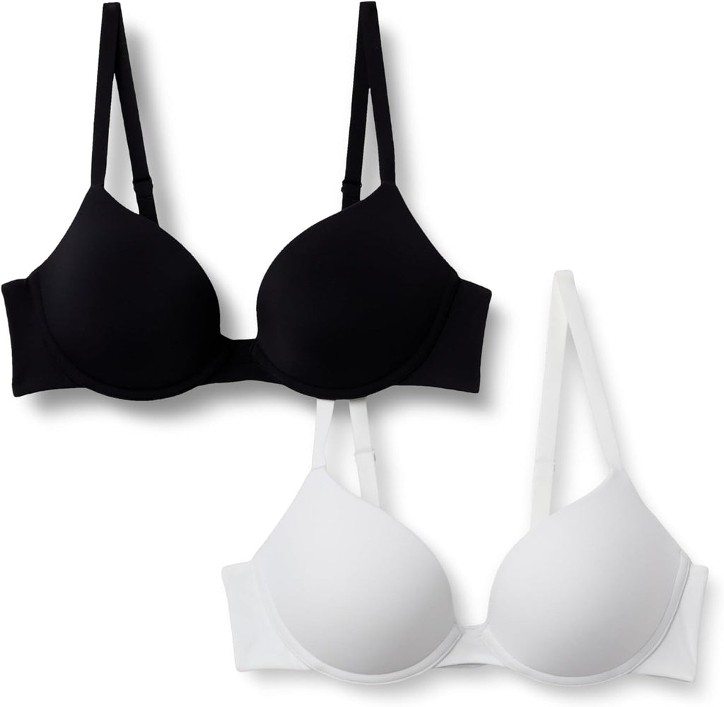 Amazon Essentials Women's Microfiber Lined Push Up Plunge Bra