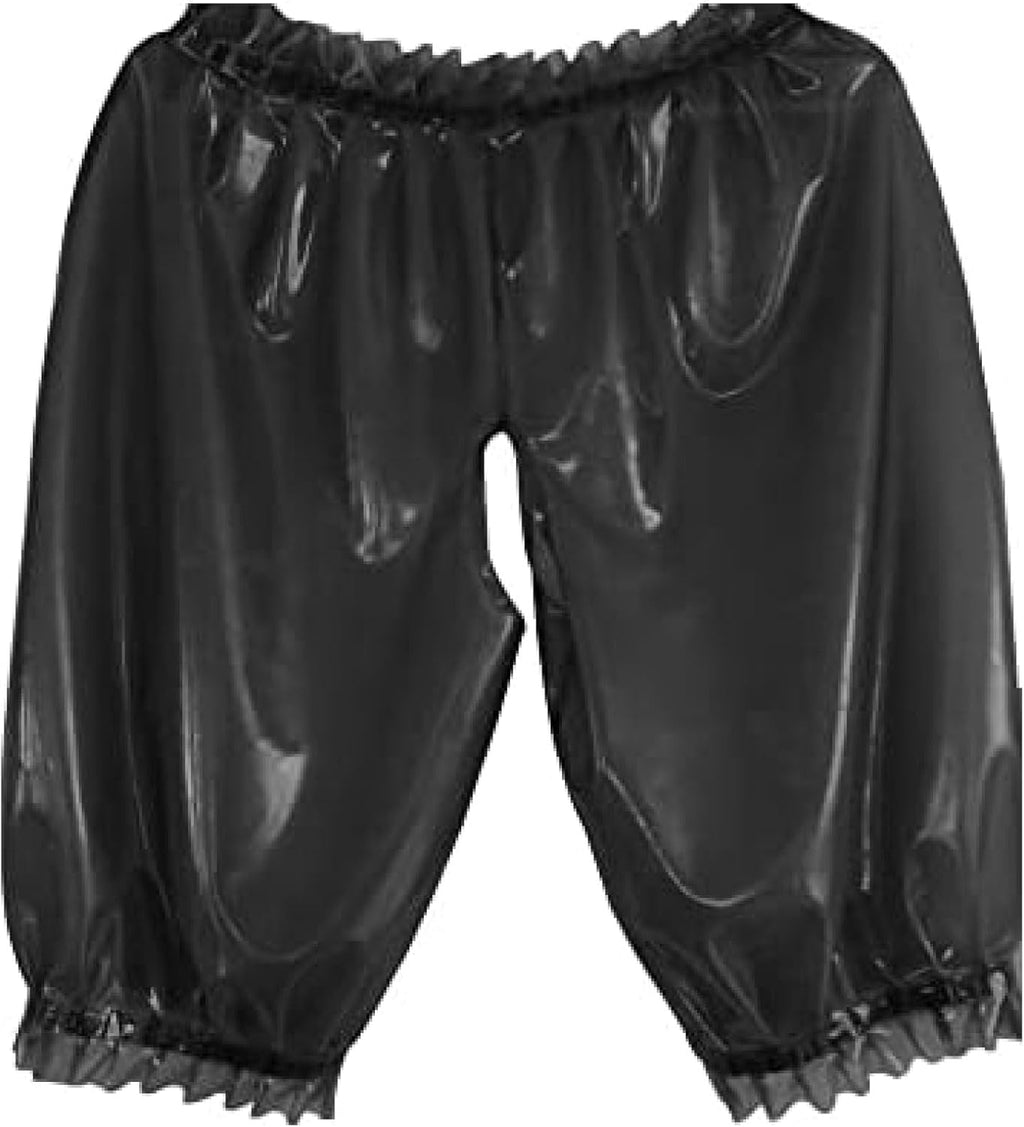 Latex Pants Rubber Black Sexy Boxer Shorts Lingerie Party Lace 0.4mm Handmade Custom Role Playing,Customize,L