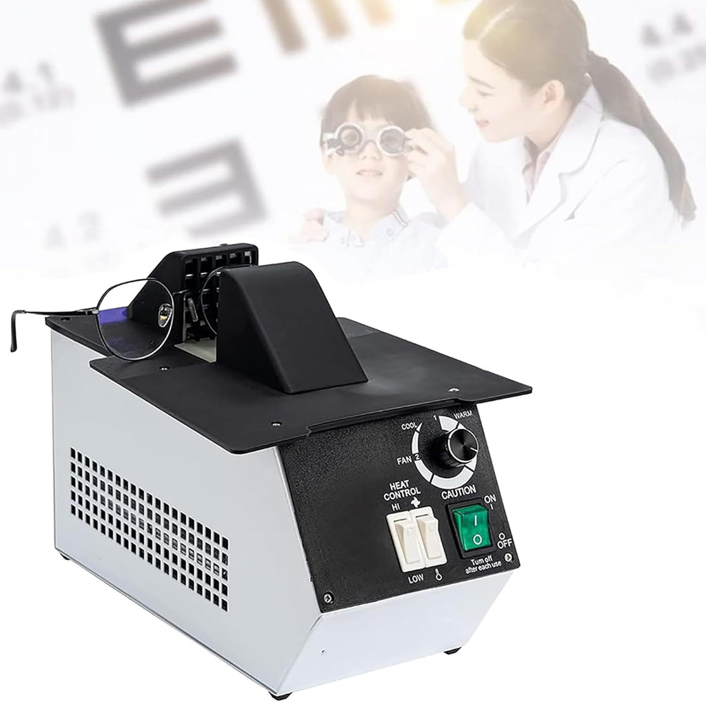 Eyeglasses Frame Heater, 1500W Optical Eyeglasses Frame Warmer, Hot and Cold Air Switching, 80℃-130℃ Temperature Adjustable, Ceramic Heating, for Non-Metal: Resin/Sheets/etc Spectacle Frames