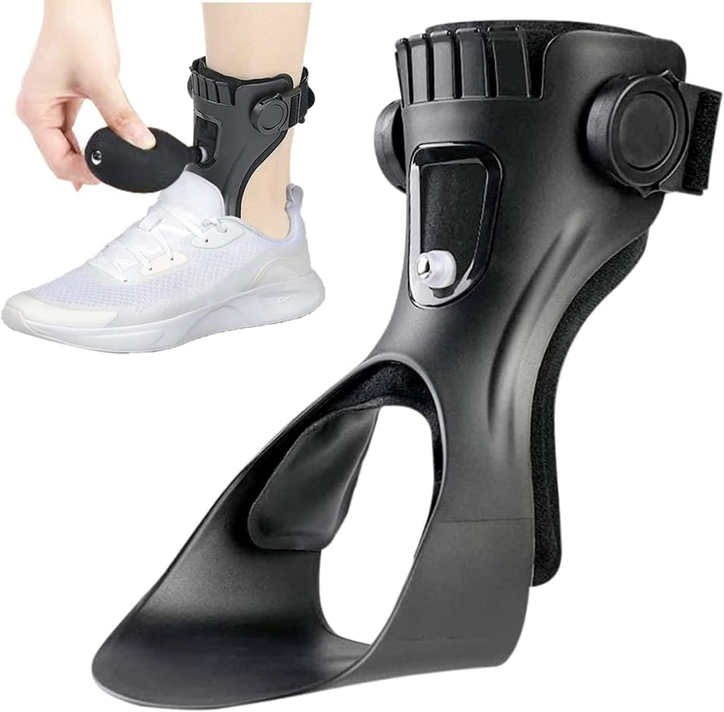 AFO Drop Foot Brace, Upgraded Medical Foot Up Ankle Foot Orthosis Support with Inflatable Airbag for Hemiplegia Stroke Shoes Walking Foot Stabilizer (Left, Medium)