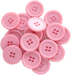 GANSSIA 1 Inch (25mm) Pink Color Buttons Sewing Flatback Button for Sewing Garments or Crafts DIY Pack of 50PCS