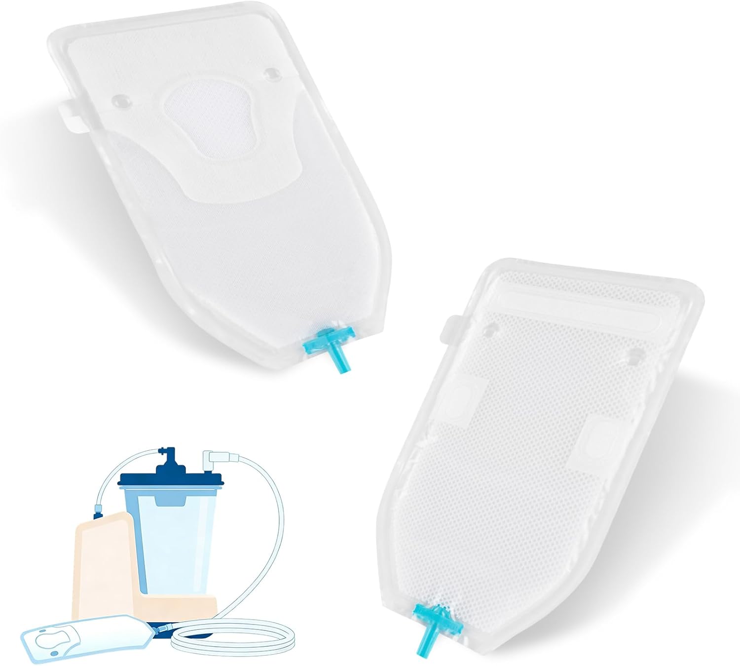 Male External Catheter, Non-Invasive Urine Management, Full-Seal Adhesive for Leak Reduction, Skin-Protective Wicking Material, Compatible with Most Drainage Systems, Box of 30, Equipment Not Included