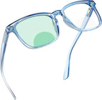 YEIN Bifocal Reading Glasses with Blue Light Blocking Lenses, Bifocal Reader for Women and Men, Vintage Square frame with Spring Hinge (+0.50/+2.50 magnification)