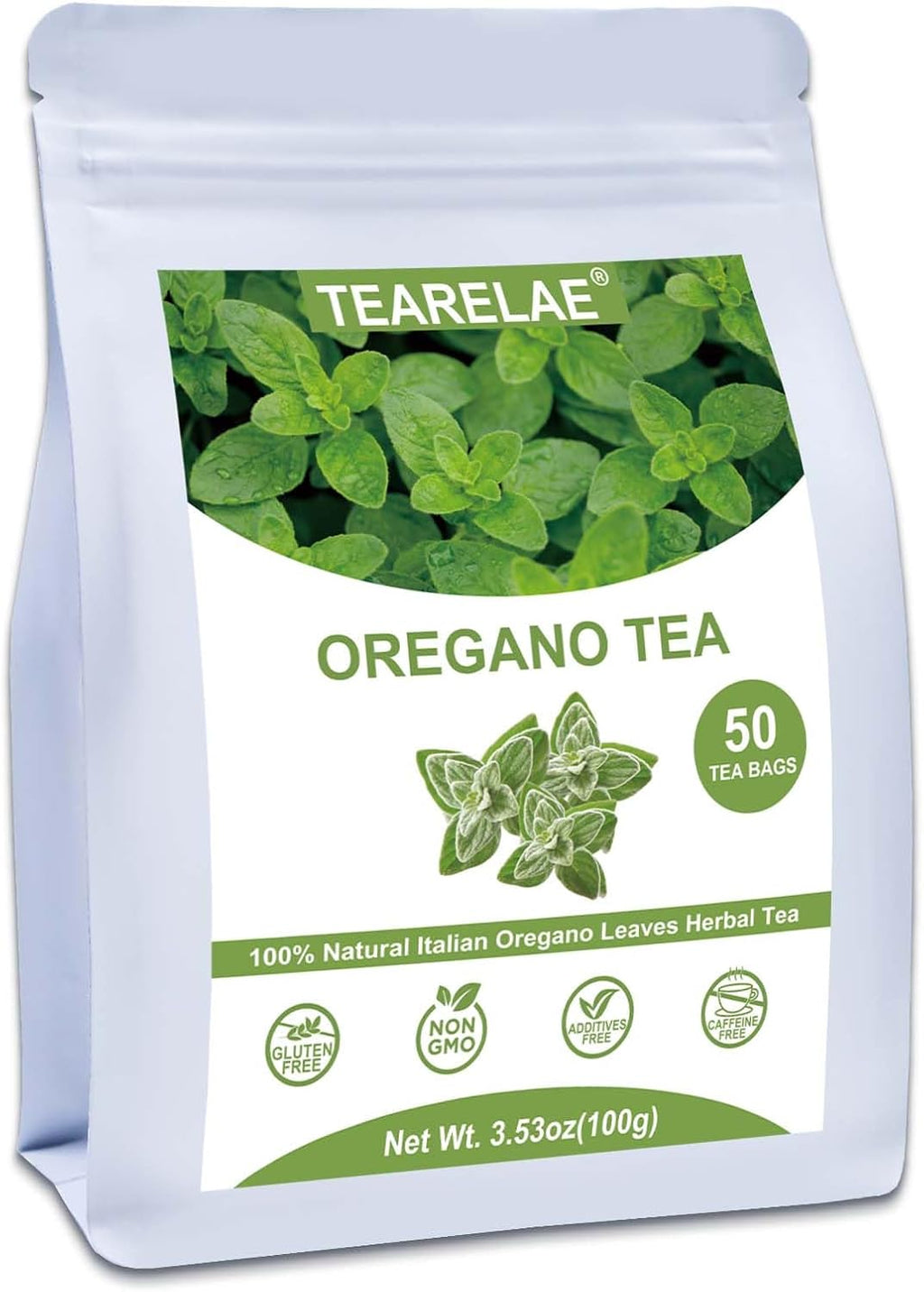 TEARELAE - Oregano Tea Bags - 50 Count - Premium Natural Oregano Leaves - Aid in Digestion, Rich in Antioxidants - Non-GMO - Caffeine-Free
