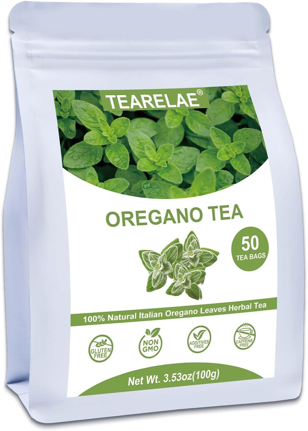TEARELAE - Oregano Tea Bags - 50 Count - Premium Natural Oregano Leaves - Aid in Digestion, Rich in Antioxidants - Non-GMO - Caffeine-Free