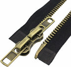 MebuZip #8 28 Inch Antique Brass Two Way Separating Jacket Zipper Right Handed Zipper Heavy Duty Metal Zippers for Men's Jackets Coats Sewing (TWRH)