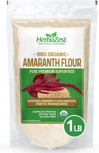 HerbaZest Amaranth Flour Organic – 1 LB – USDA Certified, Vegan & Gluten Free Superfood – Perfect for Baked & Non-Baked Goods, Savory Dishes & More