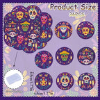 36PCS Edible Dia De Los Muertos Cupcake Toppers Wafer Paper Day of The Dead Cupcake Picks Skeleton Sugar Skul Cupcake Toppers for Mexican Fiesta Theme Party Decor Supplies (Skull)