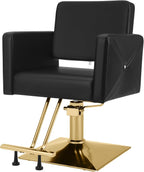 Artist hand Hair Salon Chair Black and Gold, Hydraulic Styling Chair with Heavy Duty Pump, 360 Degree Swivel Barber Chair, Beauty Salon Equipment for Hair Stylist, Max Load 330 Lbs