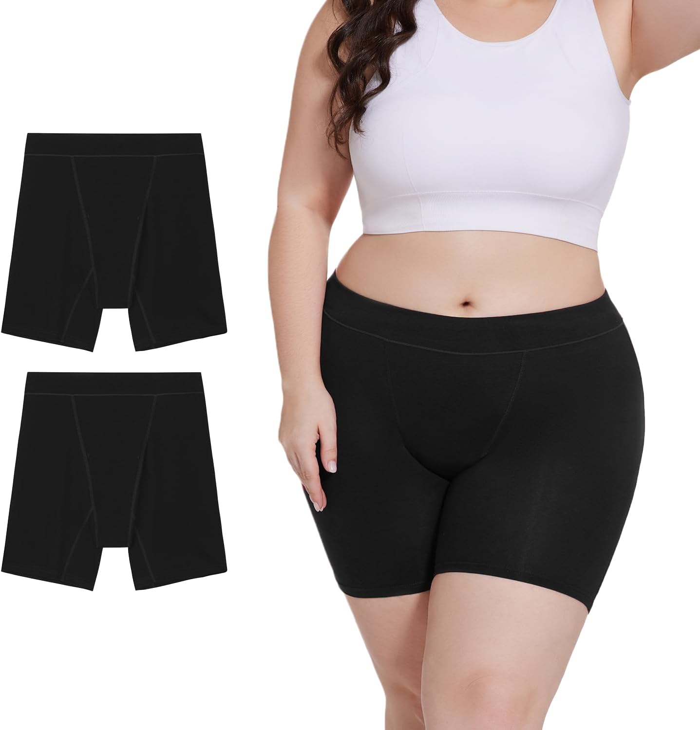Incontinence Underwear for Women Washable Period Boxers Briefs Heavy Flow Leakproof Overnight High Absorbency Menstrual Postpartum Bladder Control Boyshorts Panties 4X-Large Pack of 2