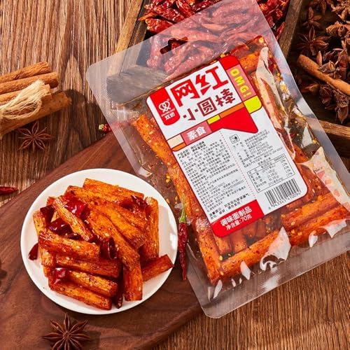Fraunitsh Spicy Latiao Strips, 2 Pack Latio Sticks, Chinese Snacks, 辣条，大辣棒，62g/2.18oz per Pack
