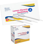 Dynarex Lemon-Glycerin Swabsticks, Pleasant Tasting Cotton Swabs that Gently Soothes and Refreshes Dry Mouth, 3 Oral Swabsticks per Packet, 1 Box of 75 Lemon-Glycerin Swabsticks