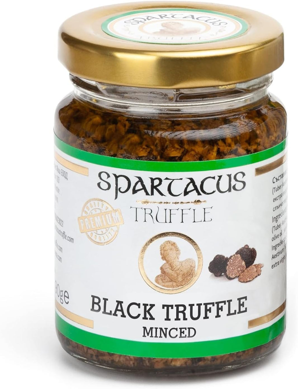 Spartacus Truffle Minced Black Truffles in Extra Virgin Olive Oil 3.17 oz – Wild Hand-Harvested Black Truffle Mince for Pasta, Risotto, Steak, Eggs, Pizza & Gourmet Home Cooking