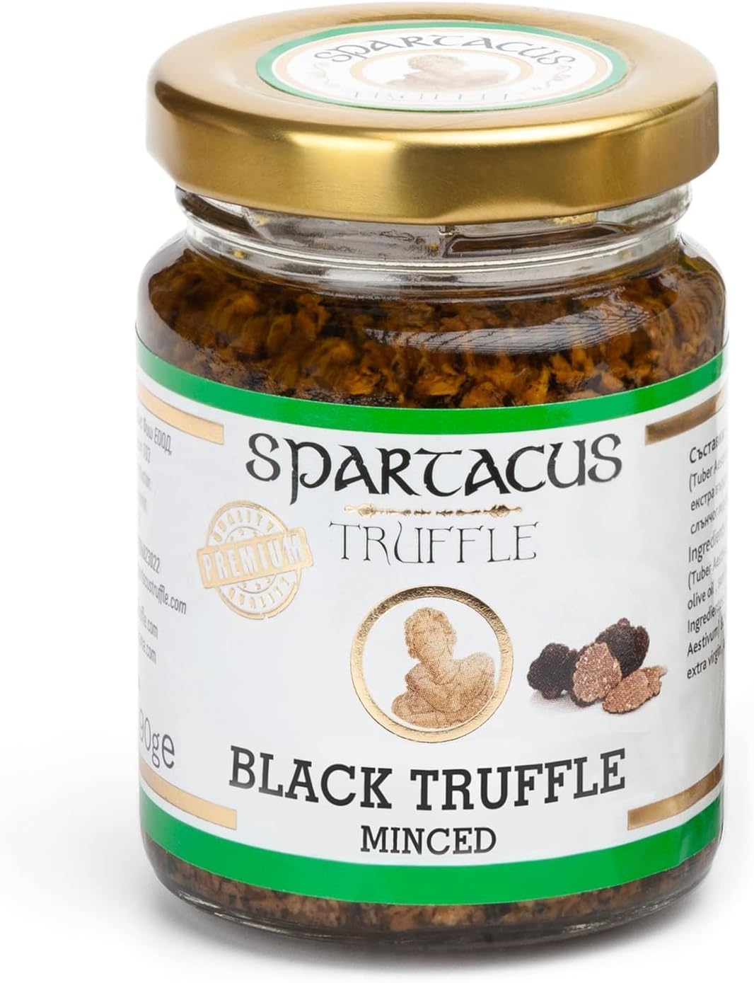 Spartacus Truffle Minced Black Truffles in Extra Virgin Olive Oil 3.17 oz – Wild Hand-Harvested Black Truffle Mince for Pasta, Risotto, Steak, Eggs, Pizza & Gourmet Home Cooking