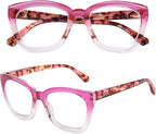 AQWANO Oversized Reading Glasses Women, Cat Eye Readers Blue Light Blocking Computer Anti Glare/Fatigue, Red 2.25