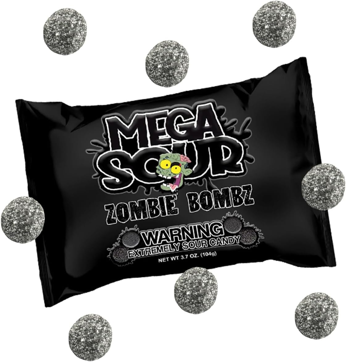 Barnetts Mega Sour Candy Zombie Bombz 104g / 3.7OZ – Handmade British Hard Sweets – Extreme Sour Candy Challenge – Retro Party Bag & Gift Hamper Treats