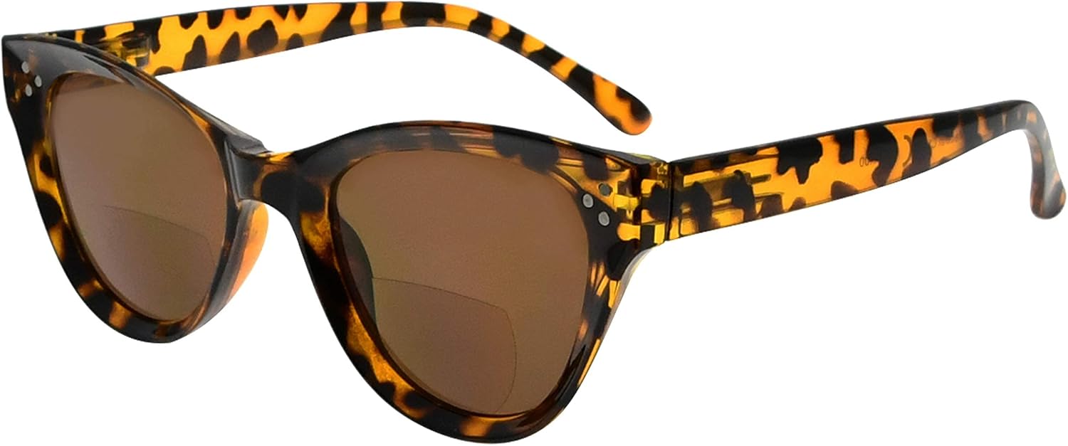 Eyekepper Bifocal Sunglasses for Women Reading under the Sun Stylish Bifocal Readers Tinted Lens Oversize Cat-eye Style