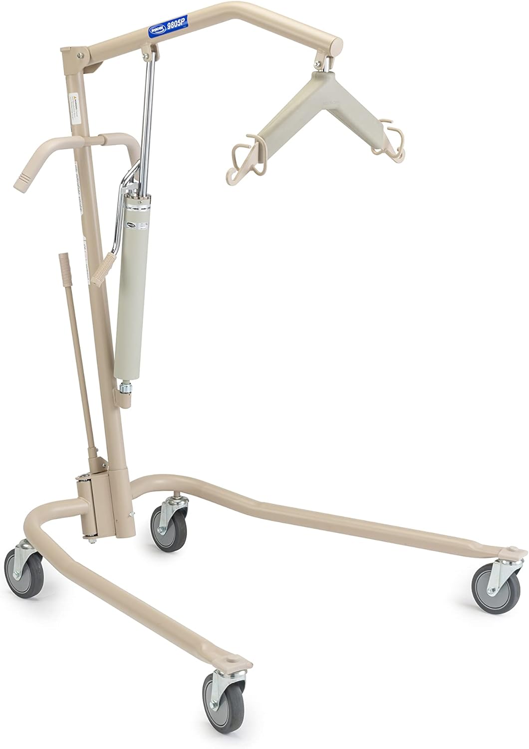 Invacare Hydraulic Patient Lift, Lightweight Transfer Lift Chair with 450 lb Weight Capacity, Bent Mast for Safer Transfers, 6-Point Padded Swivel Bar, Floor-to-Bed Height Range for Fall Recovery