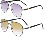 2 Pairs Spring Hinge Invisible Bifocal Reading Glasses UV400 Protection Sunglasses Outdoor Readers Driving Eyeglasses