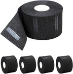 Disposable Paper Barber Neck Strips - 5 Rolls 500 Strips Black Professional Stretchy Paper Neck Band for Salon Haircut Styling