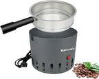 Coffee Bean Cooler Electronic Bean Cooling Machine with 304 Stainless Steel Mesh Two Layers 1.3lb Big Capacity Household Roasting (1 Layer with Handle)