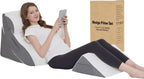 Wedge Pillow Set for After Surgery – 4PCS Orthopedic Bed Wedge Pillows for Sleeping – Adjustable Memory Foam Triangle Support for Back Pain Relief, Acid Reflux & Recovery (Grey)