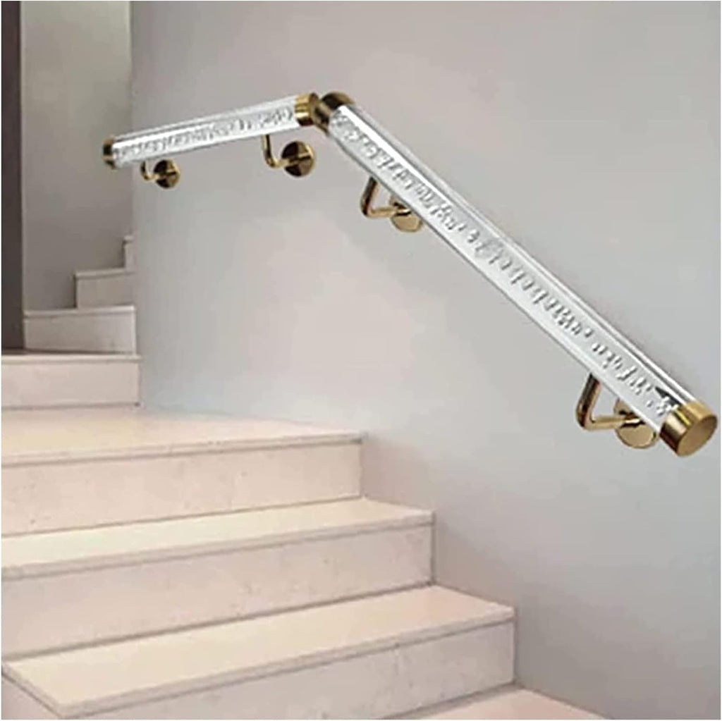 Transparent Acrylic Crystal Stair Handrail, Hallway Porch Attic Staircase Railing for Old People/Child, Wall Grab Bars with Fixing Fitting(1..5m(5ft))