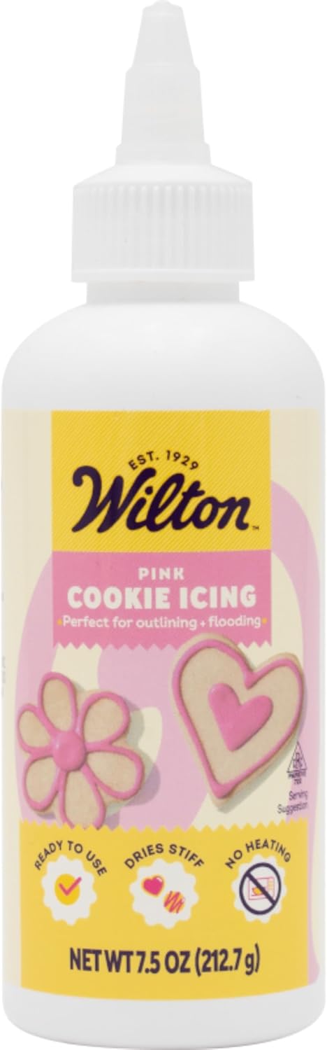 Wilton Cookie Icing - Quick, Easy-To-Use and Ready for Cake and Cookie Decorations, 9 Ounce, Pink