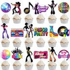 36pcs Disco Party Cupcake Toppers 70s 80s Disco Party Decoration Disco Dance Ball Cake Cupcake Picks for 1970s Saturday Night Disco Theme Birthday Party Supplies