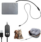 USB Pet Heating Pad – Turns Any Pet Bed Heated (Use Inside Bed), 5V/2A Required, 5-Temp & Timer, 140°F Auto Shut-Off, Waterproof Warmer for Cats/Dogs, Power Bank/Wall/Car Powered (8"x11.5")