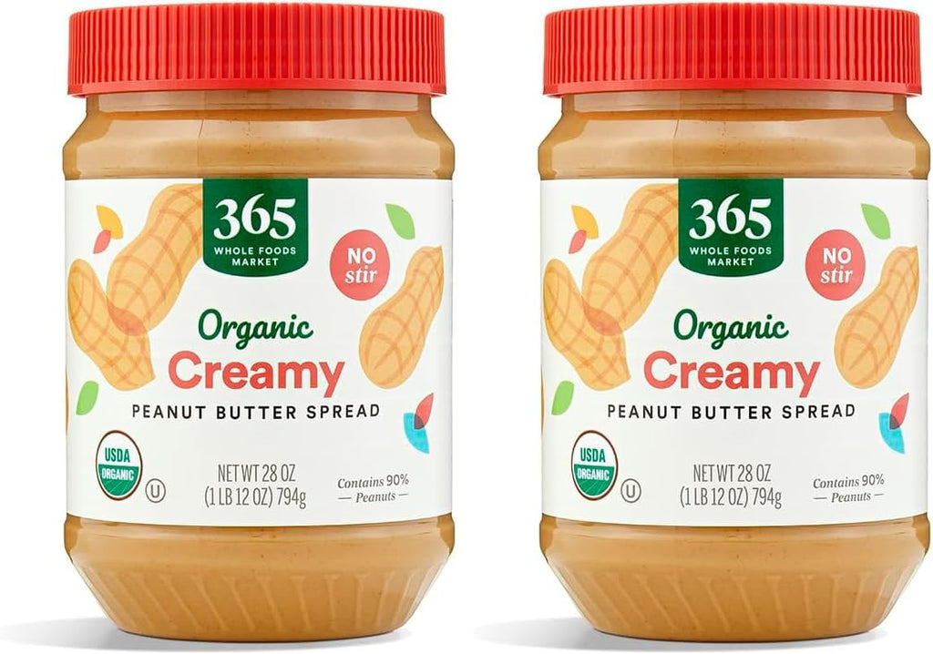 365 by Whole Foods Market Organic Creamy Peanut Butter | 28 Ounce | Pack of 2