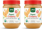 365 by Whole Foods Market Organic Creamy Peanut Butter | 28 Ounce | Pack of 2