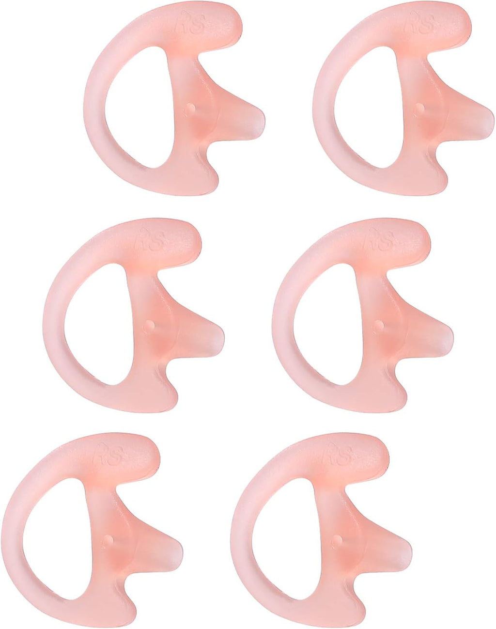 Commountain Soft Earmold for Walkie Talkie Acoustic Tube Earpiece, Silicone Ear Buds Compatible for Motorola Kenwood Baofeng Coil Tube Earpieces, 6-Pack, Pale Pink, Small Size for Right Ear